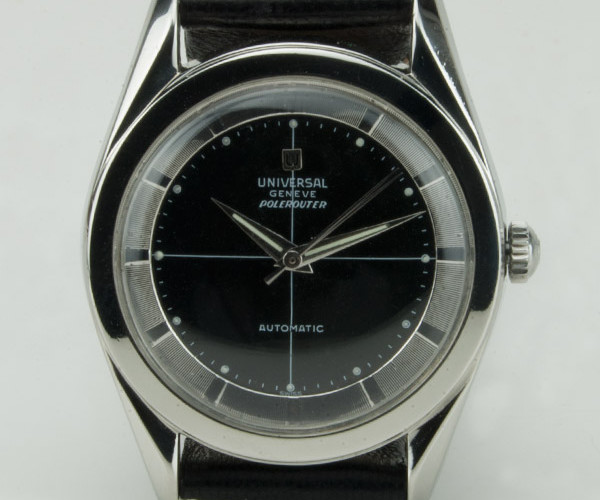 Universal Genève Polerouter Vintage restaurado esfera negra y luminiscencia_Danafi