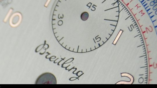 Restauración esfera de reloj plateado no numeración arábiga en doble tono. Reloj Cronómetro vintage