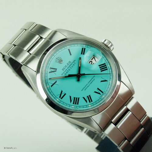 Customizar Rolex Tiffany. Personalizar reloj esfera Tiffany. Reparación reloj Rolex, Taller de restauración de relojes Rolex Barcelona